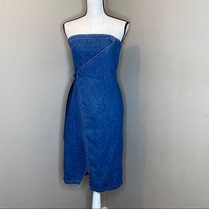 Skin denim wrap dress size 4 NEW